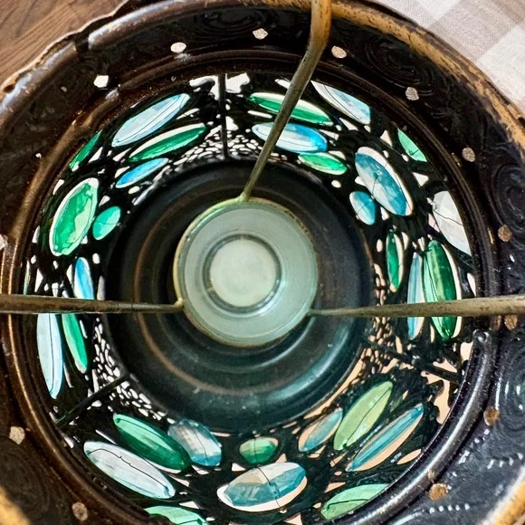 Pier 1 Blue and Green Caravan Gem Lantern - Picture 8 of 8